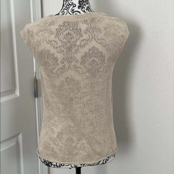 2 FOR $20 MUSE 100% LINEN TANK TOP BLOUSE KNITTED SHELLSFLAX 6 - Picture 5 of 7